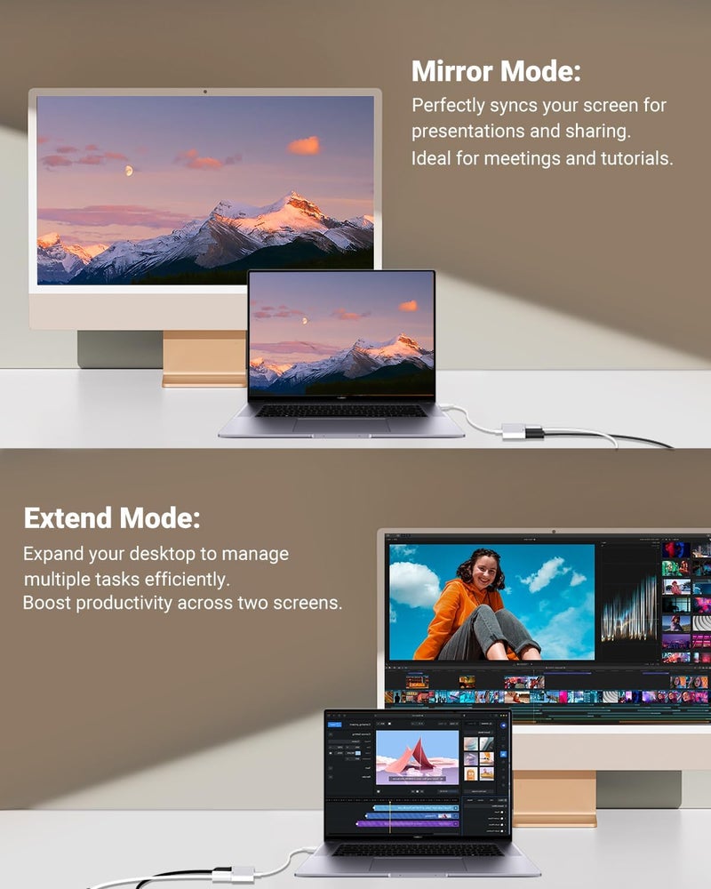 Microwoo USB C to HDMI Adapter, Type C to 4K HDMI Adapter with 100W PD Multiport Digital AV Converter for MacBook Pro/air, iPad Pro/air, iPhone 15/16/17, Tablets, Switch and More USB-C Devices - Image 3